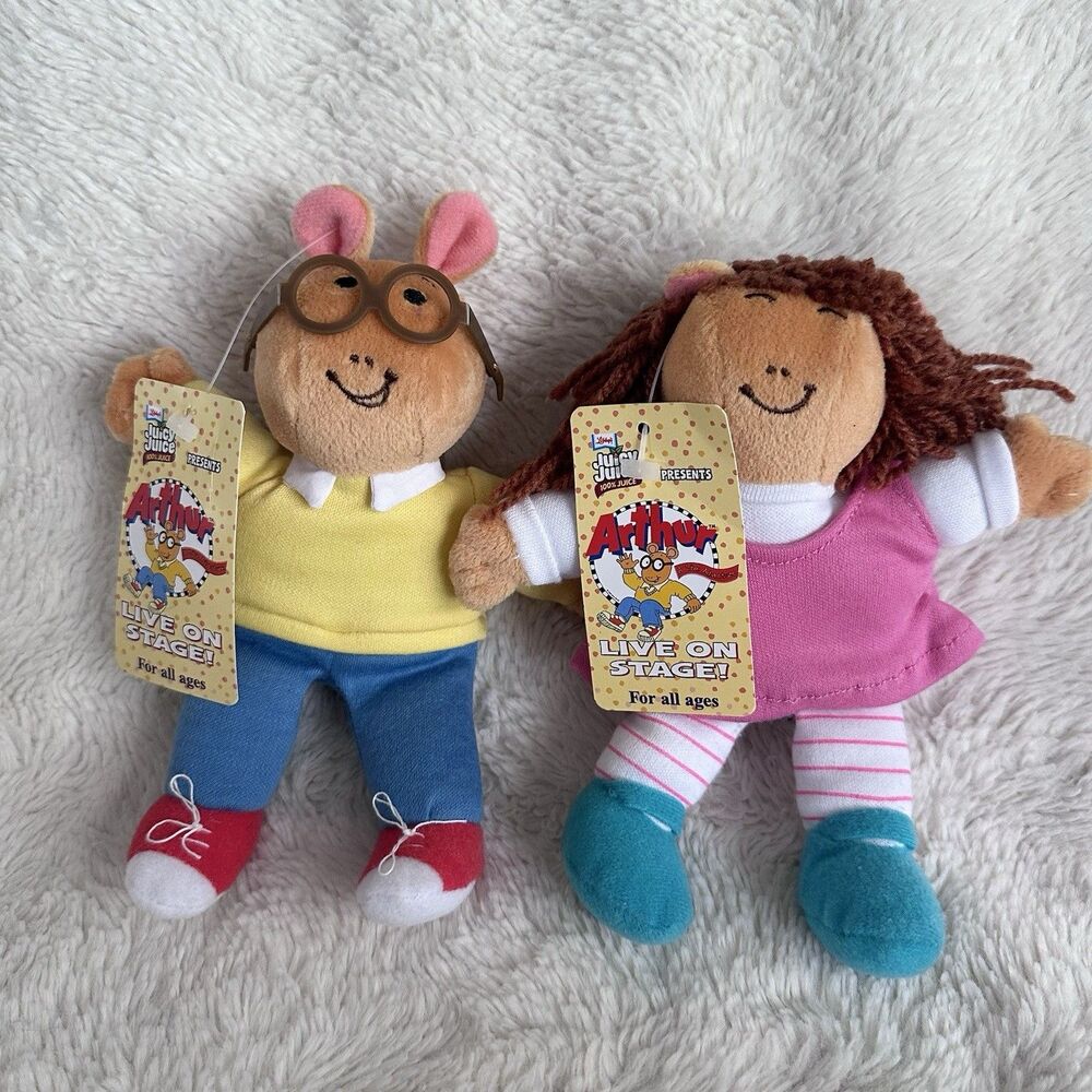Vintage Arthur DW Plush Live On Stage Juicey Juice 1999 7” Toy Tags